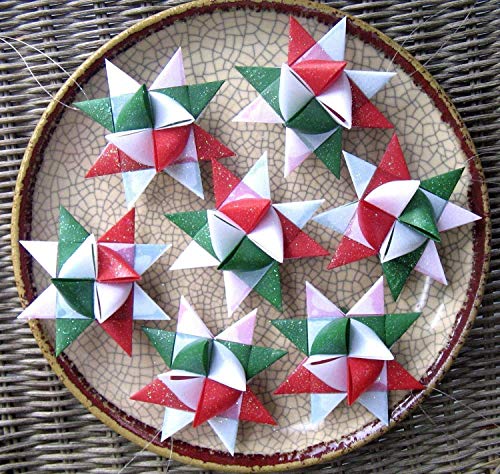 1" Red, Green, White Holiday~ Paper Strips for German, Froebel, Moravian Stars & Weaving