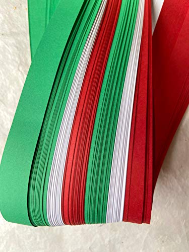 1" Red, Green, White Holiday~ Paper Strips for German, Froebel, Moravian Stars & Weaving