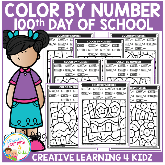 Color By Number 100th Day of School