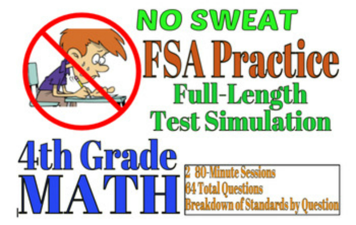 4th Grade Math FSA Simulation: Practice FSA Test FSA Review Common Core