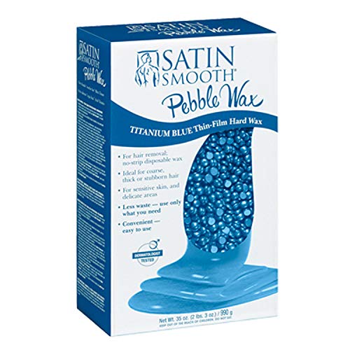 Satin Smooth Thin Film Wax ~ Titanium Blue Pebble Hard Bead Wax Stripless 35 oz