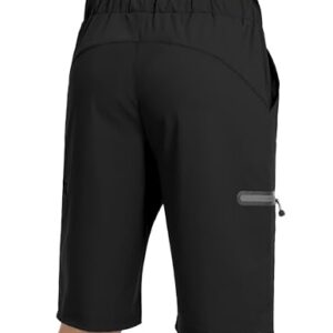 Little Donkey Andy Men’s Ultra-Stretch Quick Dry Lightweight Bermuda Shorts Drawstring Zipper Pocket Hiking Travel Golf Black XXL