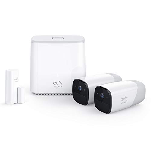 eufyCam 1080p Wireless Home Security Camera System with 365-Day Battery, Wireless 2-Camera Kit, Rechargeable, Night Vision, IP67 Weatherproof and 1 Additional Sensor (Renewed)