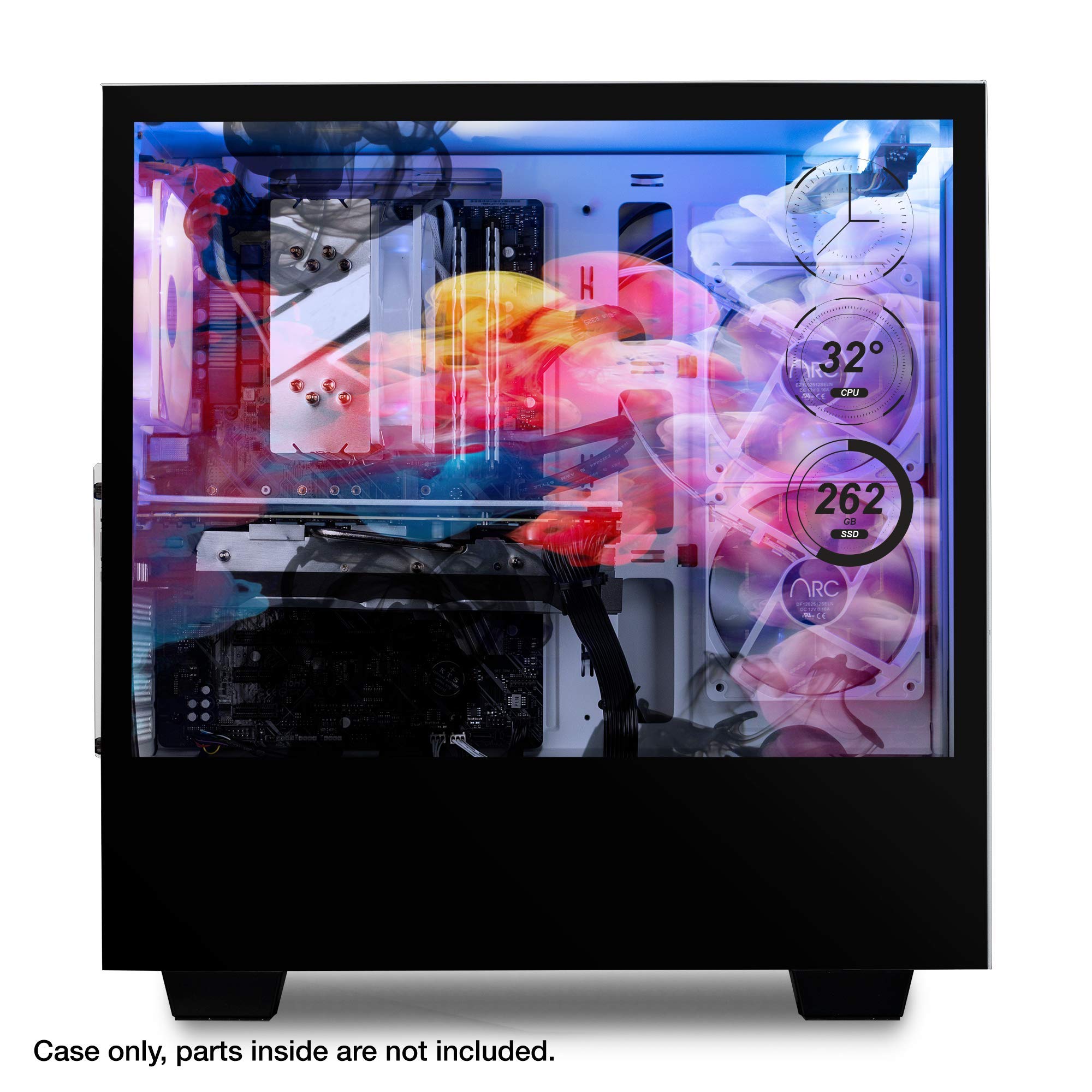 iBUYPOWER Snowblind S 19" Translucent Customizable Side-Panel LCD Display 1280 x 1024 Resolution Mid-Tower Desktop Computer Gaming Case 3 x 120 Millimeter Fans SECC Steel, White