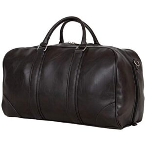 Ben Sherman 20" Travel Vegan Leather Weekender Carry-On Duffel Luggage/Gym Bag, Brown