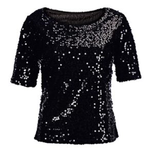 top for women sequin sparkle glitter tank cocktail party tops shining crop t-shirt blouses