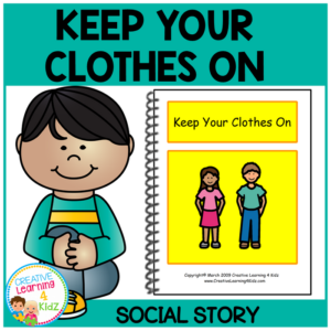 keep your clothes on social storybook special education