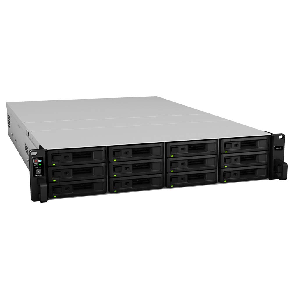 Synology RackStation RS2418+ NAS Server Bundle with Rail Kit, Intel Atom C3538 Quad-Core, 8GB DDR4, 24TB SATA HDD, Synology DSM Software