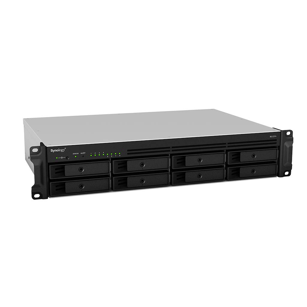 Synology RackStation RS1219+ NAS Server Bundle with Rail Kit, Intel Atom C2538 Quad-Core, 8GB DDR3 SDRAM, 1TB SSD, 24TB SATA HDD, DSM Software