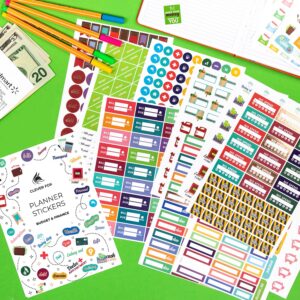 Budget Stickers by Clever Fox - 18 Sheets Set of 1030+ Unique Budget Planner Stickers for Your Monthly, Weekly & Daily Planner, Budget Planner, Calendar or Journal, Budget Sticker Book (Budget Pack)