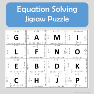 equation solving practice - jigsaw puzzle