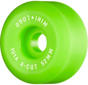 mini logo skateboard wheels a-cut '2' 52mm 101a green