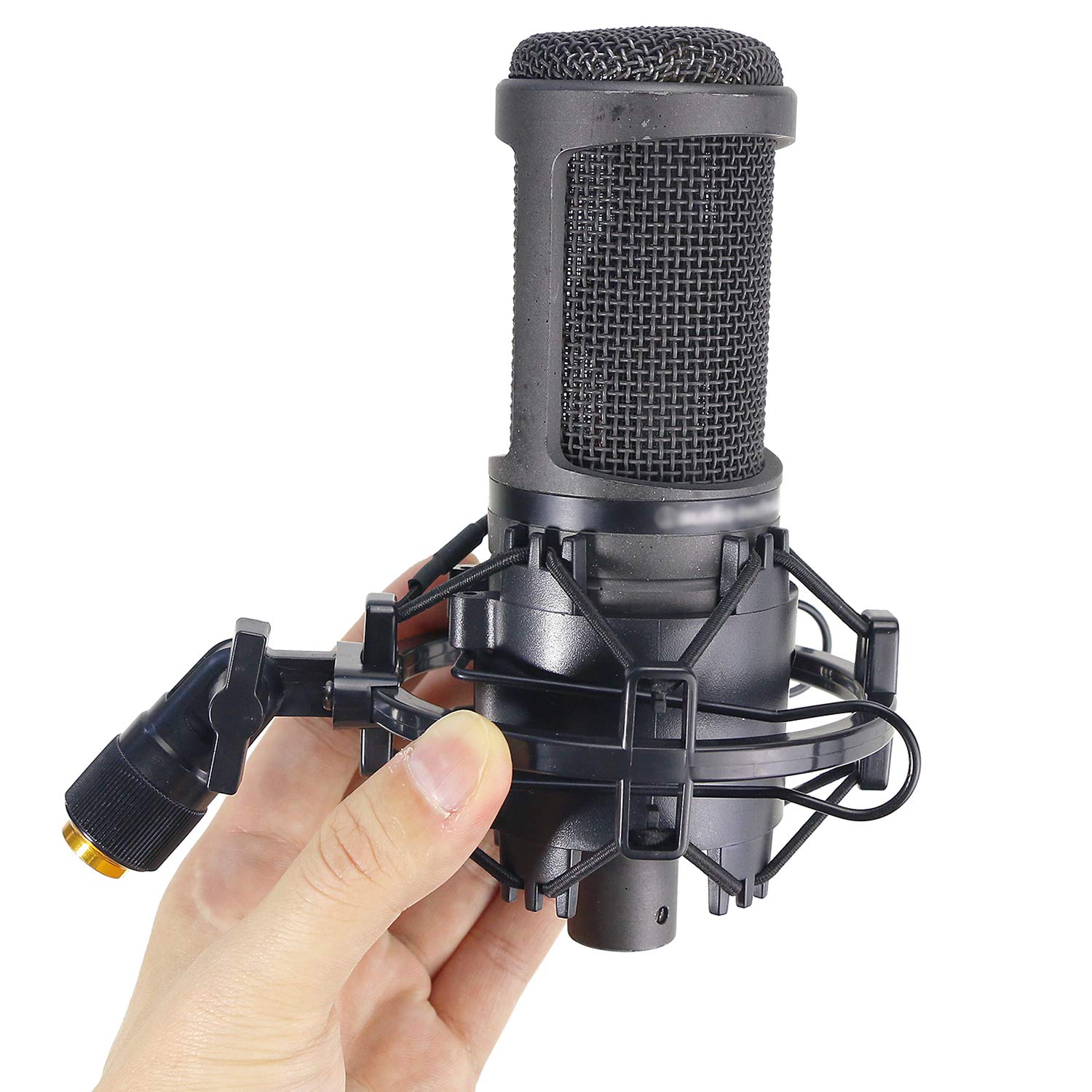 AT2020 Shock Mount with Pop Filter - Foam Windscreen with Microphone Shockmount Reduces Vibration Noise and Blocks Out Plosives for Audio Technica AT2020 AT2035 ATR2500 Condenser Mic by YOUSHARES