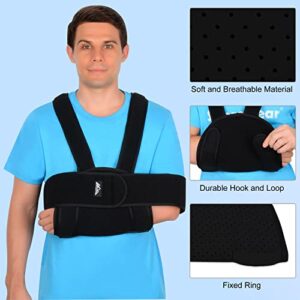 supregear Arm Sling Shoulder Immobilizer, Adjustable Lightweight Medical Comfortable Shoulder Support Breathable Rotator Cuff Brace for Broken Fractured Bones Dislocation, Can Be Used Day or Night