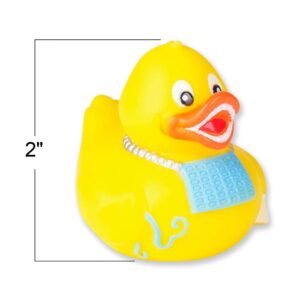 ArtCreativity 2 Inch Dental Rubber Duckies, Pack of 12, Cute Duck Bath Tub Pool Toys in Assorted Styles, Fun Decorations, Carnival Supplies, Party Favor, Dental Treasure Toys