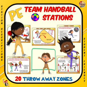 pe team handball stations- 20 "throw-away" zones