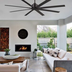 MINKA-AIRE F896-65-CL, Xtreme H2O 65" Ceiling Fan in Coal Finish with Remote and Additional Wall Control