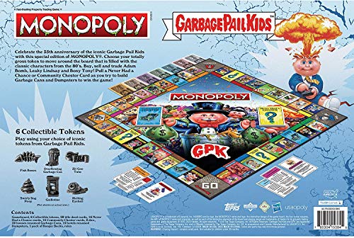 Monopoly Garbage Pail Kids | Based on Topps Company Garbage Pail Kids Trading Cards | Collectible Monopoly Game | Officially Licensed Garbage Pail Kids Game