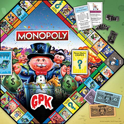 Monopoly Garbage Pail Kids | Based on Topps Company Garbage Pail Kids Trading Cards | Collectible Monopoly Game | Officially Licensed Garbage Pail Kids Game