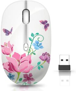 juhoo wireless mouse with nano receiver for pc, laptop, notebook, computer, macbook, less noise, portable mobile optical mice