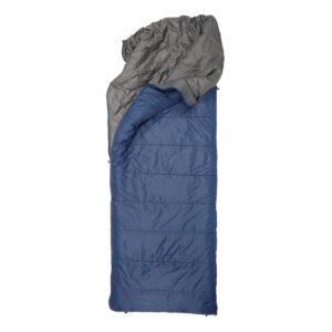 exped megasleep 25f | versatile and reversible sleeping bag | spring and summer sleeping bag | lightweight anti-snap sleeping bag, blue/grey, medium
