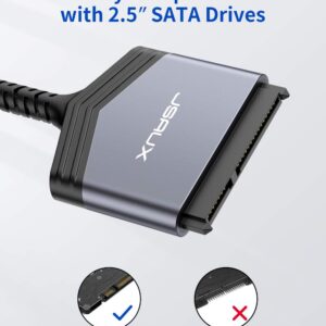 JSAUX SATA to USB C Cable, USB-C 3.1 to 2.5” SATA III Hard Driver Adapter Aluminum Shell External Converter for SSD/HDD Data Transfer-Grey