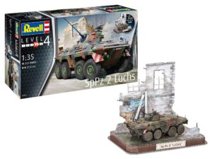 revell rv03321 03321 sppz2 luchs tank plastic model kit 1:32 scale & 3d puzzle diorama, unpainted