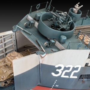 Revell RV05169 05169 US Navy Landing Ship Medium (Bofors 40mm) Plastic Model kit 1:144 Scale, Unpainted