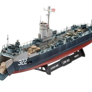 Revell RV05169 05169 US Navy Landing Ship Medium (Bofors 40mm) Plastic Model kit 1:144 Scale, Unpainted