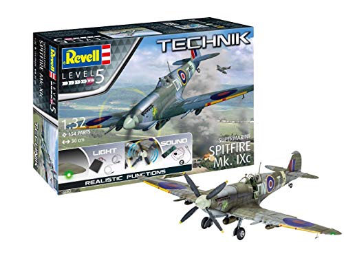 Revell RV00457 Supermarine Spitfire Mk.IXc-Technik Model Kit with Electronics, Unpainted