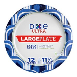 dixie ultra large plates, disposable plates for heavy messy meals, 12 count (pack of 1)