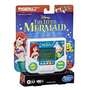 hasbro gaming tiger electronics disney's the little mermaid electronic lcd video game, retro-inspired edition, handheld 1-player game, ages 8 and up , blue