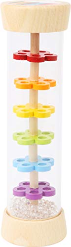 Wooden Rainbow Rainmaker Toy by Small Foot – Rhythm Instrument and Rattle for Babies Helps Hand-Eye Coordination and Developing Sensory Skills – Classic Educational Game for Toddlers – Age 6+ Months