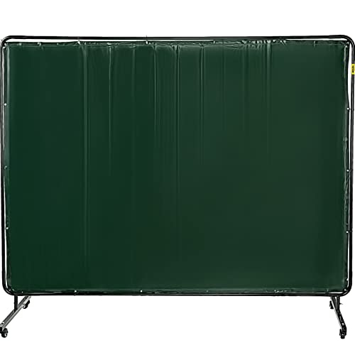 Vevor Welding Screen with Frame 8' x 6', Welding Curtain with 4 Wheels, Welding Protection Screen Green Flame-Resistant Vinyl, Portable Light-Proof Professional : Tools & Home Improvement