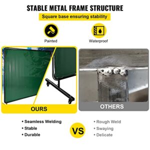 Vevor Welding Screen with Frame 8' x 6', Welding Curtain with 4 Wheels, Welding Protection Screen Green Flame-Resistant Vinyl, Portable Light-Proof Professional : Tools & Home Improvement