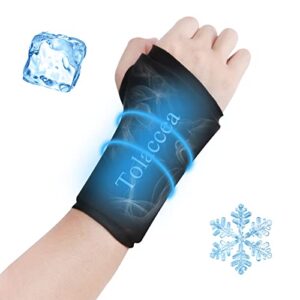 tolaccea wrist ice pack wrap & heating pad microwavable hot & cold therapy wrist brace for pain relief of carpal tunnel, rheumatoid arthritis, tendonitis, sports injuries, swelling, bruises & sprains