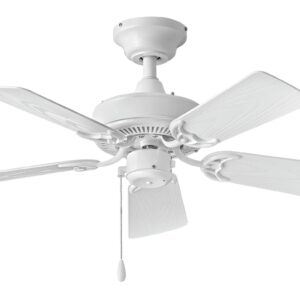 Hinkley Cabana 36" Small Outdoor Ceiling Fan No Light - Wet Rated Outdoor Ceiling Fans for Patios - Low Profile Ceiling Fan Without Light, Appliance White