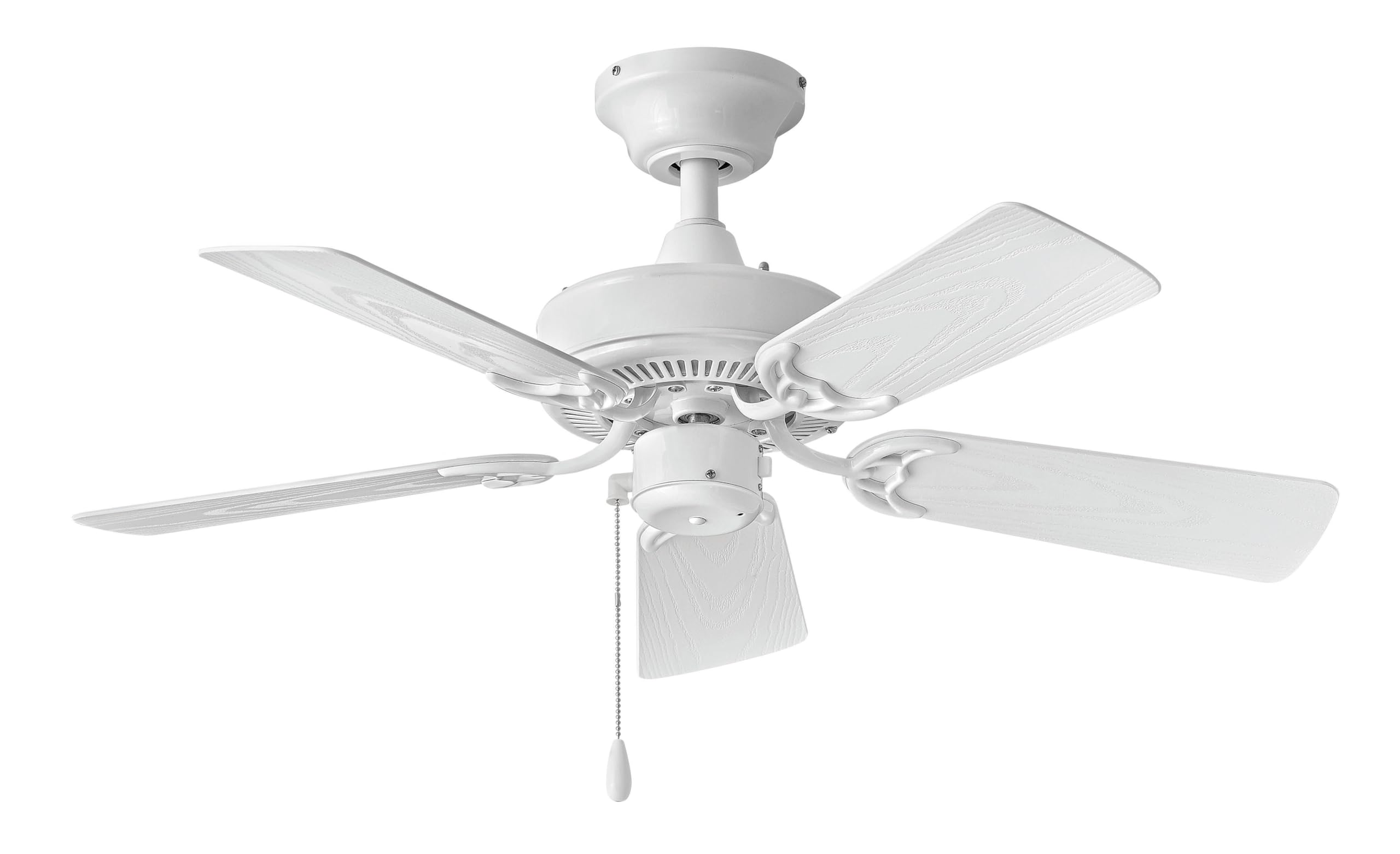 Hinkley Cabana 36" Small Outdoor Ceiling Fan No Light - Wet Rated Outdoor Ceiling Fans for Patios - Low Profile Ceiling Fan Without Light, Appliance White