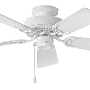 Hinkley Cabana 36" Small Outdoor Ceiling Fan No Light - Wet Rated Outdoor Ceiling Fans for Patios - Low Profile Ceiling Fan Without Light, Appliance White