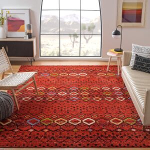 SAFAVIEH Amsterdam Collection Area Rug - 5'1" x 7'6", Dark Grey & Ivory, Moroccan Boho Design, Non-Shedding & Easy Care, Ideal for High Traffic Areas in Living Room, Bedroom (AMS108H)