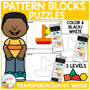 pattern block puzzles transportation water