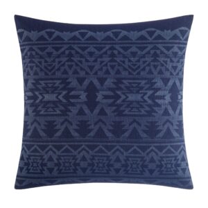 eddie bauer home | crescent lake collection | 100% cotton aztec design decorative throw pillow/sham, zipper closure, easy care machine washable, 1 count (pack of 1), blue