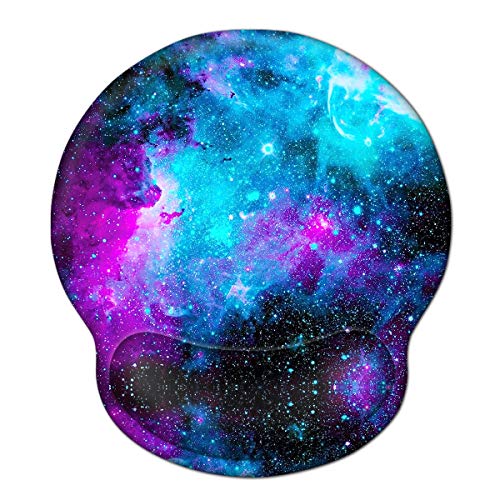 ToLuLu Mouse Pad with Wrist Rest Support, Gel Cute Mouse Pads Non Slip Rubber Base Mousepad, Ergonomic Mouse Wrist Rest Pad for Laptop Computer Home Office Working Gaming Pain Relief, Nebula Galaxy