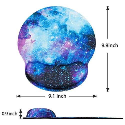 ToLuLu Mouse Pad with Wrist Rest Support, Gel Cute Mouse Pads Non Slip Rubber Base Mousepad, Ergonomic Mouse Wrist Rest Pad for Laptop Computer Home Office Working Gaming Pain Relief, Nebula Galaxy