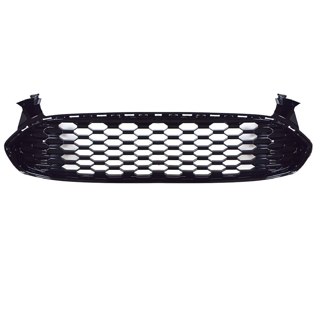 Black Glossy Front Grille Honeycomb Replacement for Fusion 2013 2014 2015 2016 Mustang Style