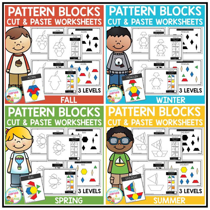 Pattern Block Puzzles Seasons Bundle