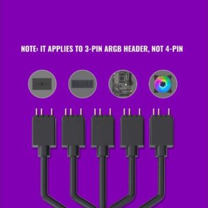 Cooler Master 1-to-5 ARGB Splitter Cable / 5V - Support 3-pin Addressable RGB - LED Sync Cable for MasterFan/MasterLiquid ARGB Series Support(ARGB 1-to-5 Splitter)