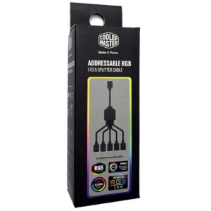 Cooler Master 1-to-5 ARGB Splitter Cable / 5V - Support 3-pin Addressable RGB - LED Sync Cable for MasterFan/MasterLiquid ARGB Series Support(ARGB 1-to-5 Splitter)