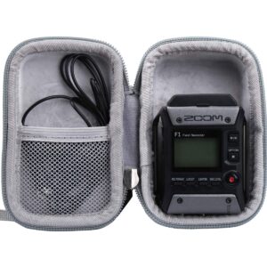 aproca hard travel storage carrying case for zoom f1-lp lavalier body-pack recorder