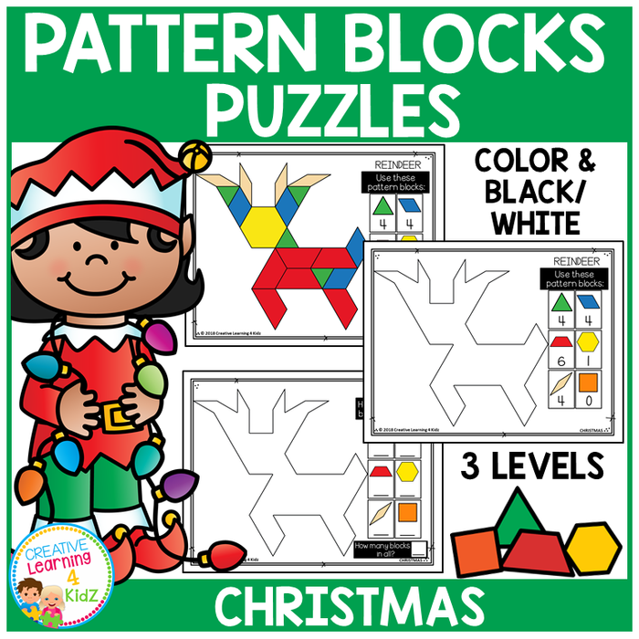 Pattern Block Puzzles Christmas